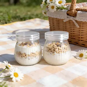 30pcs 4oz Clear Plastic Jars with Metal Twist Lids -Ribbed Glass Storage Jar with Lid, Aesthetic Cute Small Glass Canister, TikTok Viral Kitchen Organizer, Minimalist Pantry Container for Coffee, Tea, Snacks & Home Decor