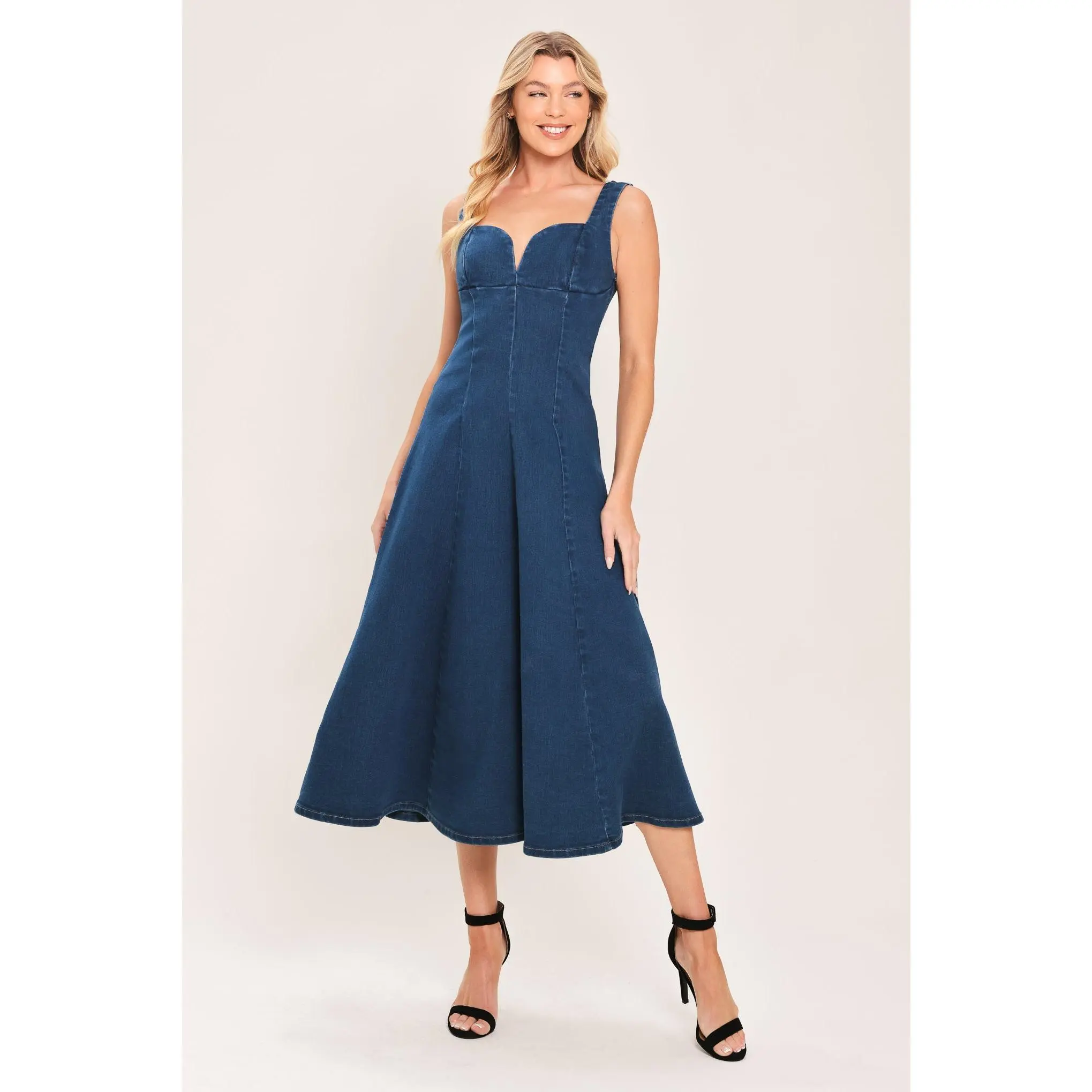 BLUE HOUR DENIM MIDI DRESS