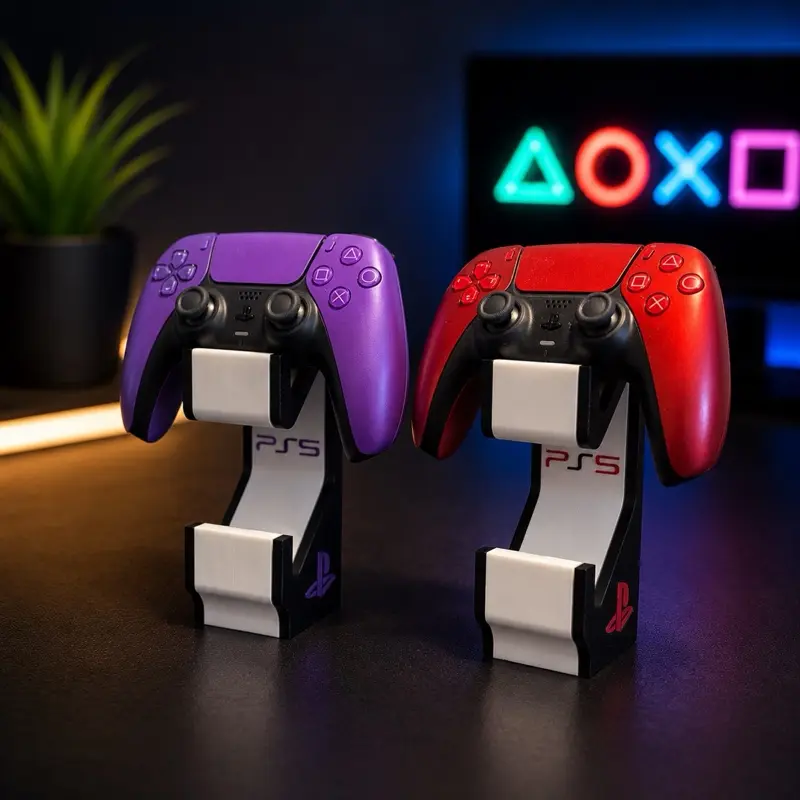 Universal Game Controller Stand in White Black Red for PS5 - $10 Price - Perfect for Gaming Accessories