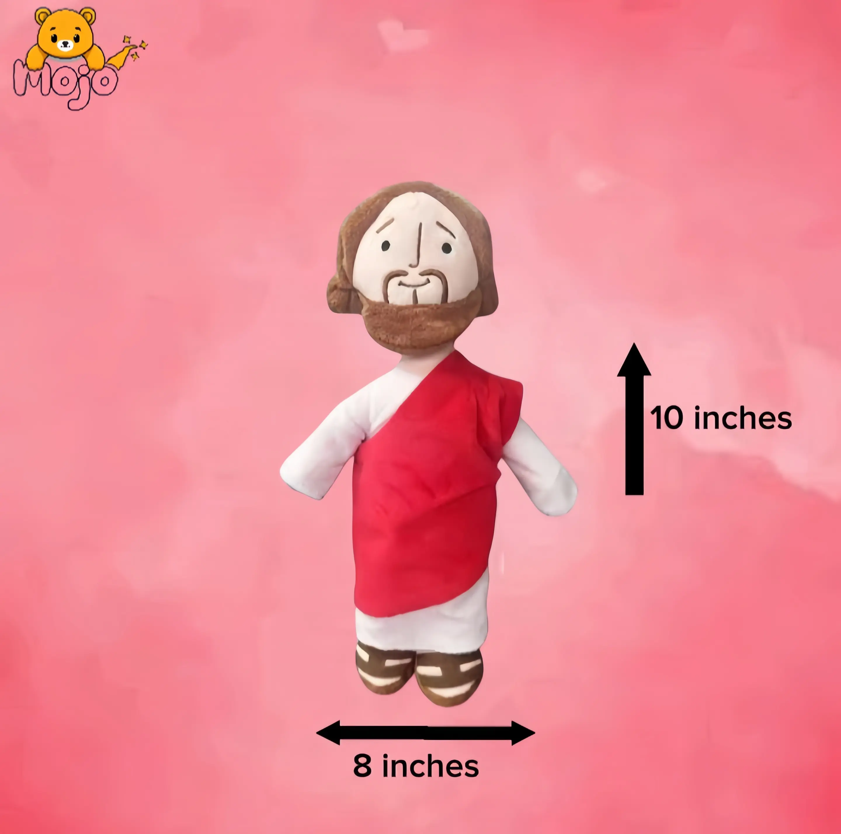 Jesus Plush Toy Huggable Stuffed Pillow, Baptism Red Doll Stuffers for Children, Savior Toy for Kids, Church & Sunday School, Religious Plushie Gift, Durable Soft Fluffy 10-inch Jesus Stuffy, Stuffed Toys for Adults, My First Addiction Toys