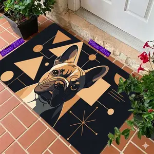 French Bulldog Modern Art Style Doormat,  2026 New Bathroom Doormat, Washable"and "Low-profile", Artistic Style Mat.