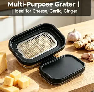 Multi-Purpose Stainless Steel Cheese Grater with Storage Container, Easy Clean Ginger Garlic Shredder christmas tiktokshopblackfriday gift leakproof travel