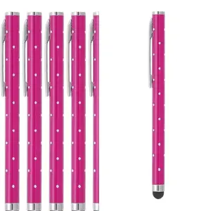 2 pack High Precision Universal Bling Stylus Crystal Metal Capacitive Pen for Touch Screen Devices Phone Tablets Laptop, Rose Red