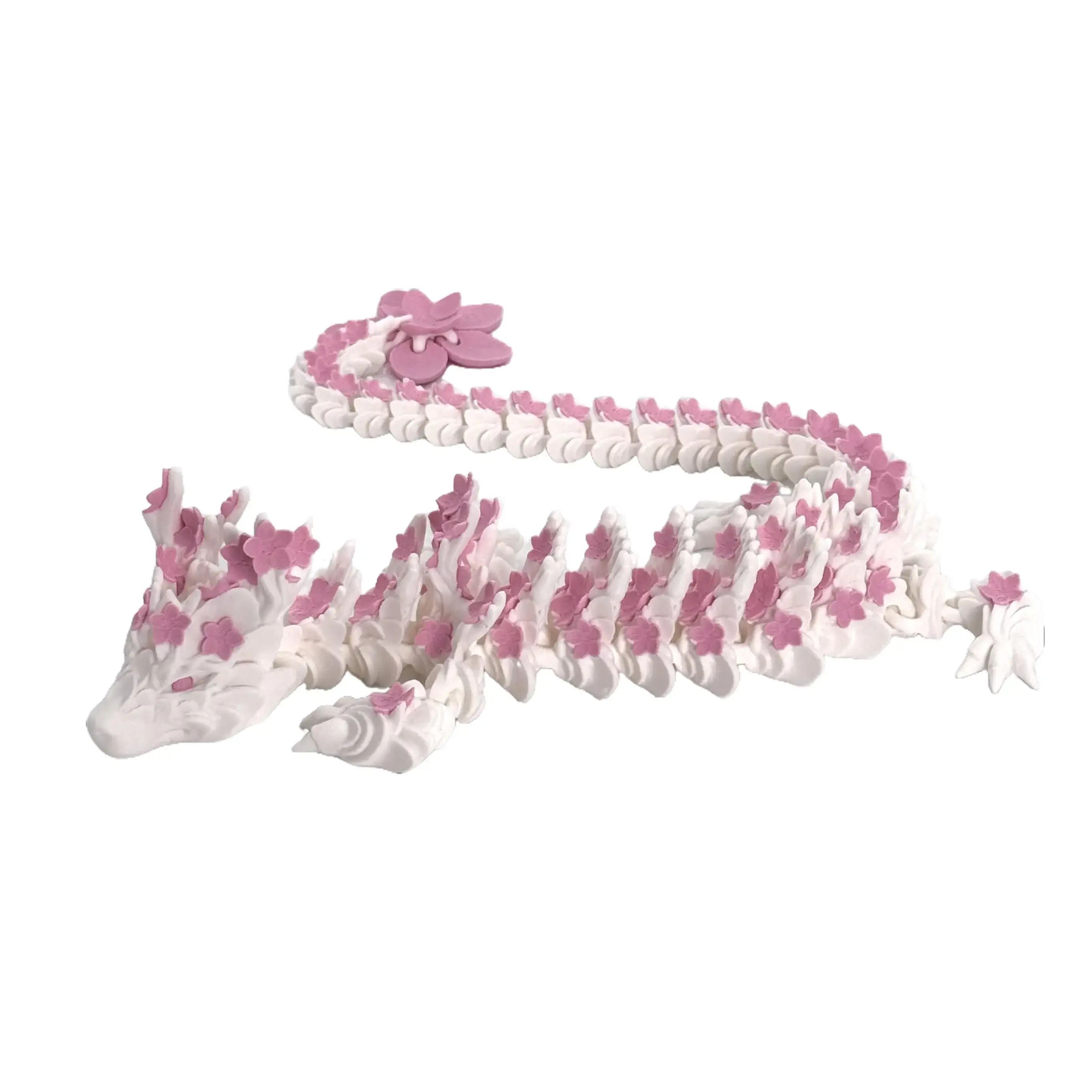 Vexxia Giant Cherry Blossom Dragon Sculpture Display Piece 24in - Premium Dual-Color Series