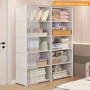 Portable Closet Upgrade, Dust-Proof Curtain, Durable Large Capacity, Ideal for Small Spaces, Clothes and Bags Storage, Wardrobe Storage