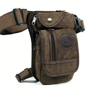 Lightweight High Quality Canvas Drop Leg Bag - Adjustable Tactical Military Waist Pack with Multi-Pocket Design for Outdoor Hiking, Cycling, Motorcycle, Travel - Men & Women, Outdoor Gear Accessory | Tactical Design | Metal Eyelets Bag