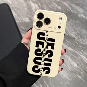Prominent JESUS Large Character Pattern Phone Case Ultra Skin Friendly Touch All Inclusive Lens Compatible with Apple iPhone 17 16 15 14 13 12