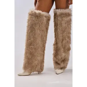 AZALEA WANG LAGANN BONE THIGH HIGH FUR LUXE BOOT AZALEA WANG LAGANN BONE THIGH HIGH FUR LUXE BOOT