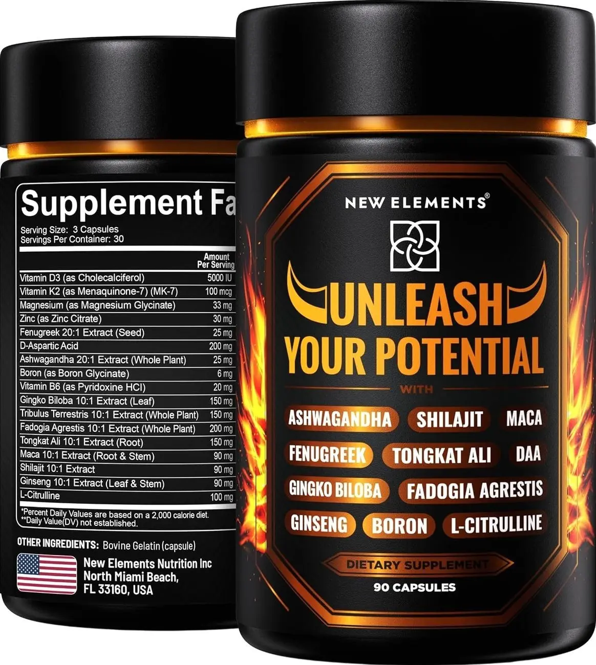 Natural Testosterone Booster Supplement for Men – Test Booster with Tongkat Ali, Fadogia Agrestis, Shilajit, Ashwagandha, Ginseng, Tribulus, Boron, DAA, L-Citrulline, D3 K2, Zinc & Magnesium