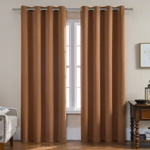 1pc American Style Solid Color Luxurious Heavy Curtain Drapes, Privacy Grommet Curtains, Perfect for Background, Bedroom, Living Room, Balcony, Window Curtains