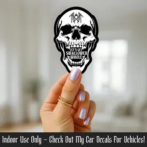 Sleep Token Vore Lyric Skull Sticker – “Let’s Get Swallowed Whole” Lyric from Vore with Band Logo – Alt Aesthetic Sticker for Sleep Token Fans, Vessel Worshippers, Emotional Metalheads, Emo Girls, and Goth Music Lovers – TikTok Music Merch