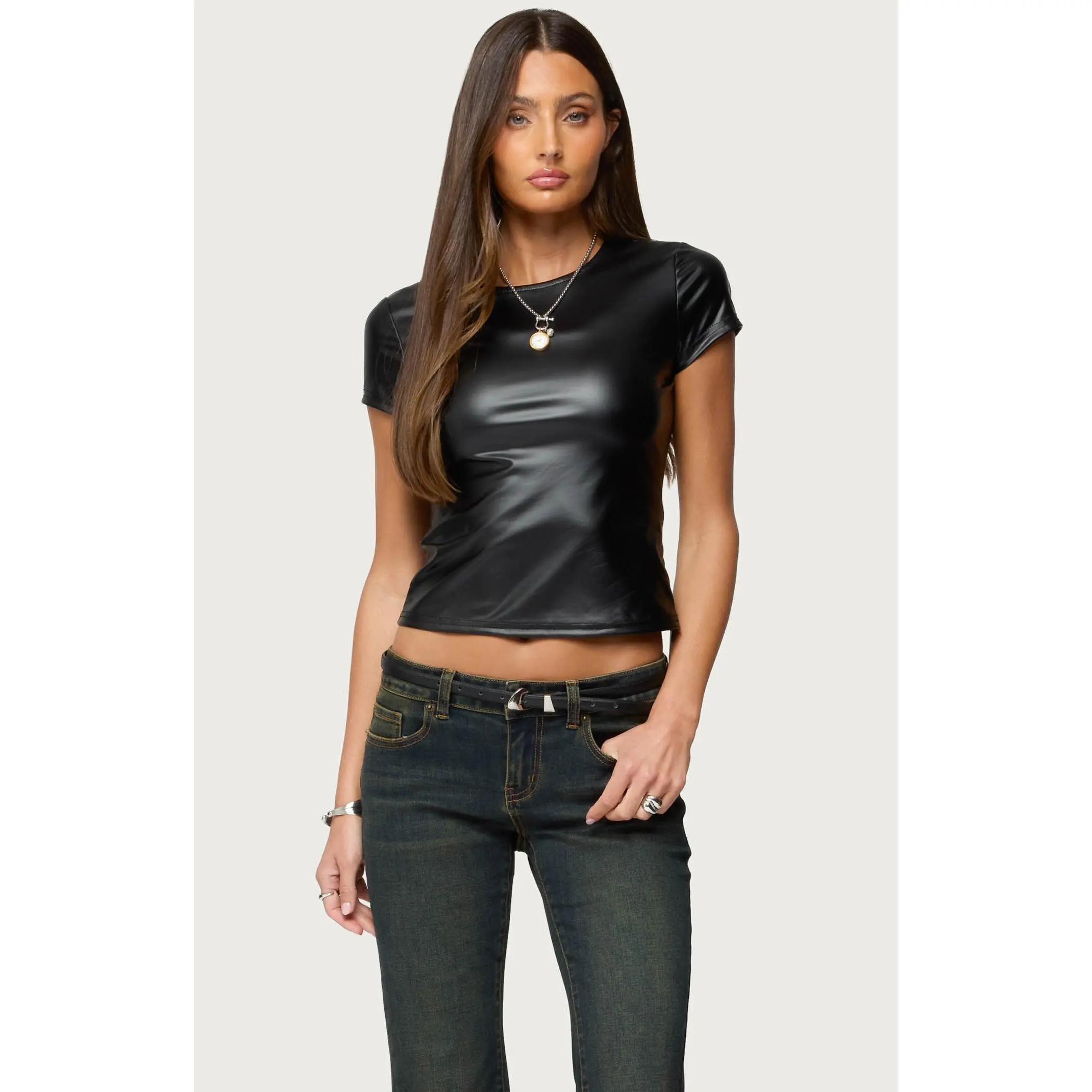 Edikted Women's Raphaela Faux Leather Top