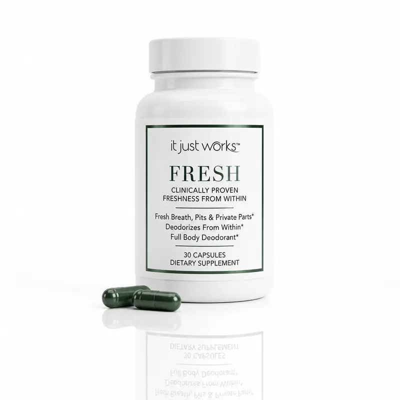 FRESH by It Just Works Chlorophyll Capsules | Body Odor Control Internal Deodorant | Full Body Freshness Detox | Gut Health Support
