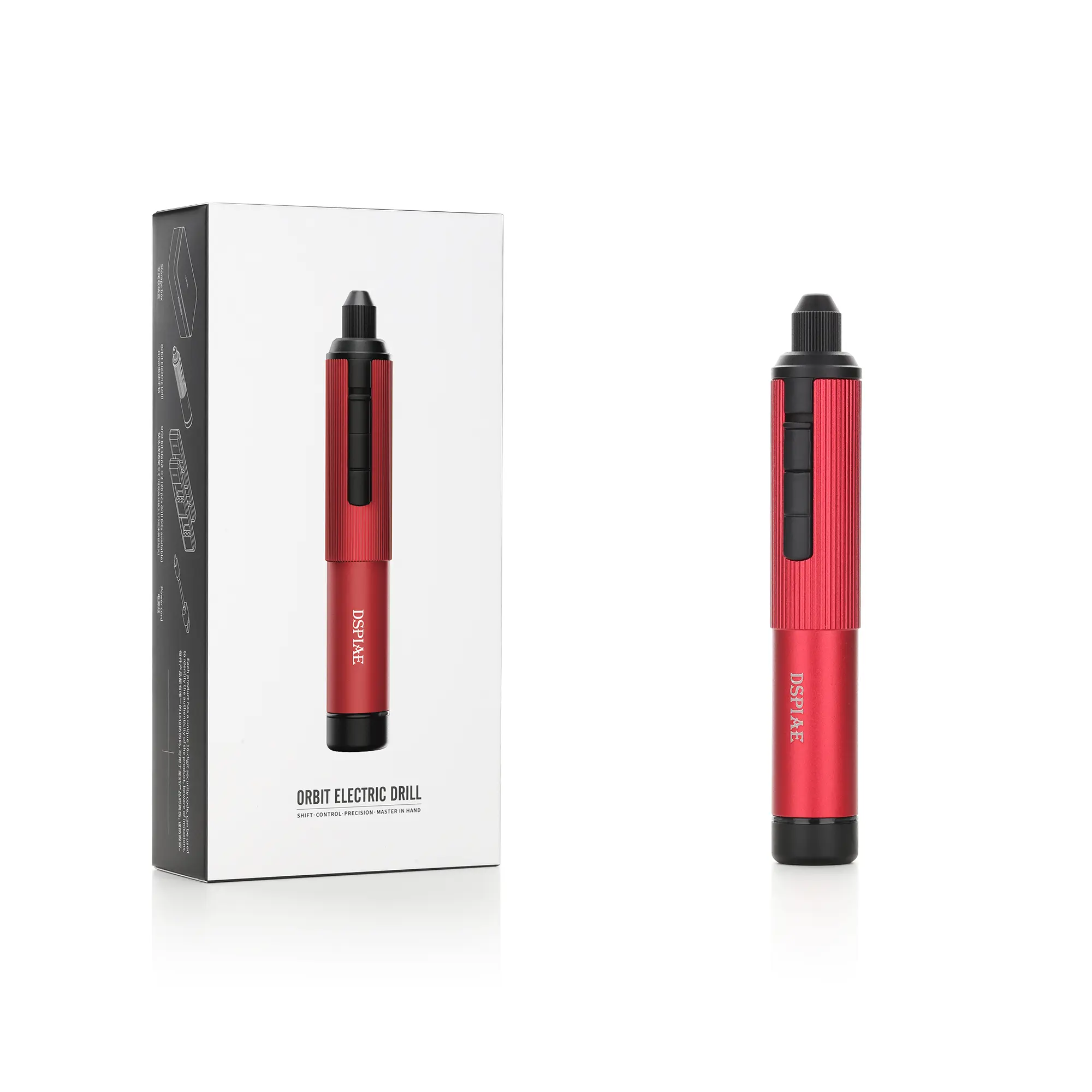 DSPIAE Orbit Mini Electric Hand Drill (Red), Rechargeable Precision Drill for Plastic Models, Resin & DIY