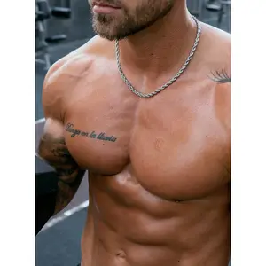 Sweatproof + Waterproof Silver Rope chain necklace 5 mm