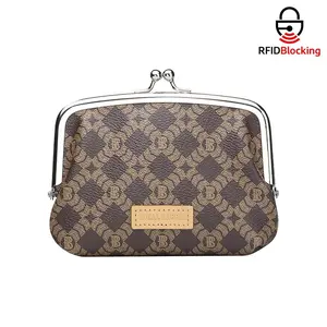 Royal Bagger Women's Coin Purse – Fashion Kiss Lock Change Pouch with Double Clip Card & Key Storage 2858