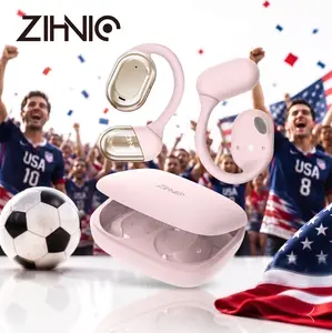 ZIHNIC Open Ear Wireless Headset with Mic OWS Bluetooth Earbuds Noise Cancelling Low Latency for Office Driving Calls