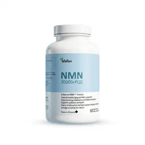 Kardashian's Anti-Aging Secret: Wellori NMN 20000+PQQ suplement, Pure NMN, Zero Filler, Support Resveratrol, GABA, PQQ, Passion Fruit Extract, 60Capsules