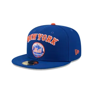 New York Mets Seinfeld 59FIFTY Fitted Blue Embroidered Baseball Cap (Sports Collectibles Headwear)