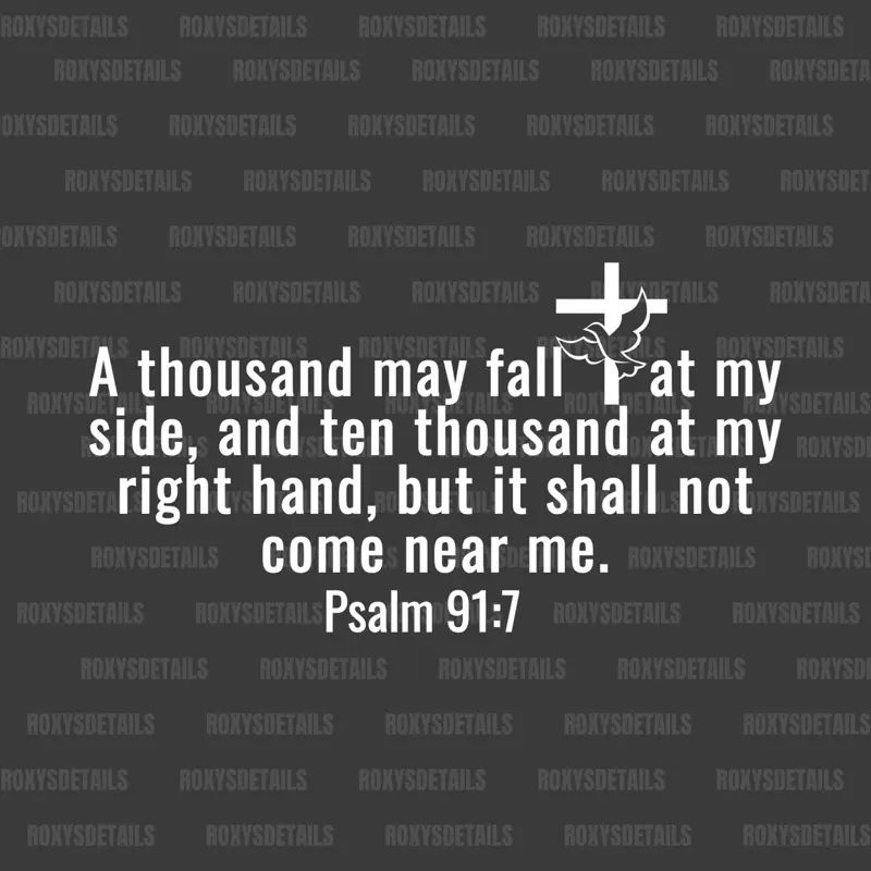 Psalm 91 Faith & Protection Waterproof Car Decal, 10-in Lettering Sticker, Universal Inspire Accessory for DIY Scrapbooking & Anywhere Use