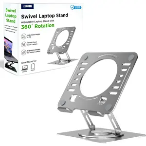 Swivel Laptop Stand for Desk, Adjustable Computer iPad Stand w/ 360 Rotation, Portable Laptop Holder for Home Office Ergonomic Supplies