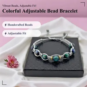 Colorful Bead Bracelet Adjustable Handmade Jewelry with Vibrant Beads & Sliding Knot Closure Perfect Gift for Any Occasion 7 Inches High-Quality Beads Handcrafted Excellence