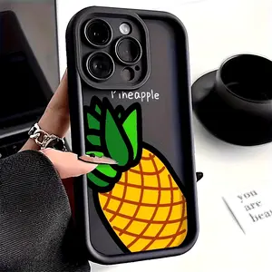 Cartoon Fruit Pineapple Case for iPhone 17 Pro Max 16 16e 15 14 Plus 13 12 Mini 11 Air X XS Pattern Soft TPU Rubber Camera Protection Rugged Mobile Phone Cover Gift 2D printing