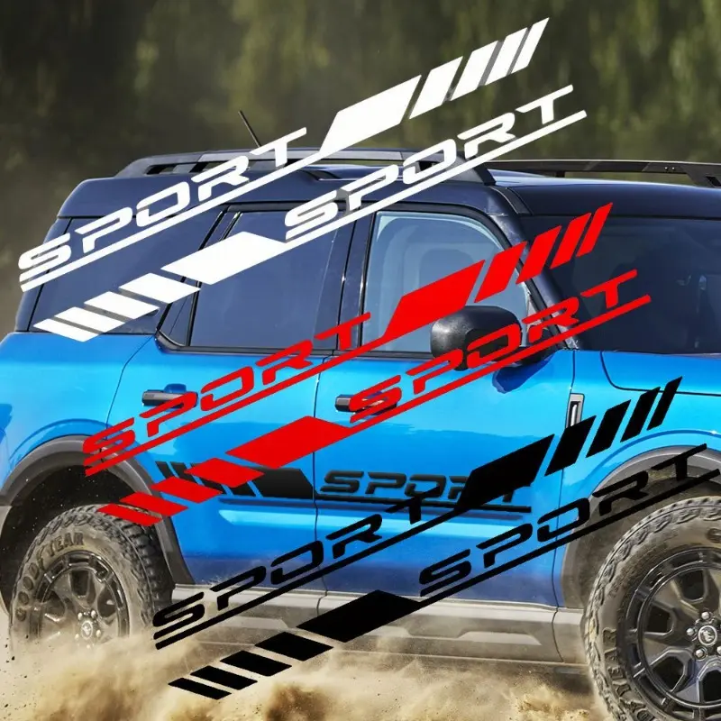 1 Pair Sports Style Car Stickers, Waterproof Vinyl Self-Adhesive Decals, Bumper Sticker, Sticker for Cars, Side Decals, Creative Stripe Design, Suitable for Trucks Off-Road Vehicles SUVs, Enhance Vehicle Aesthetics, Vehicle Exterior Decoration