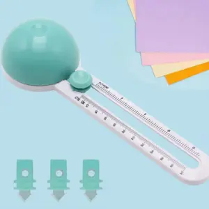 4PCS Circular paper cutter rotating tool with 3 replaceable blades, a multifunctional production tool suitable for DIY projects, classroom activities, art crafts, card making, scrapbooks, and photo albums