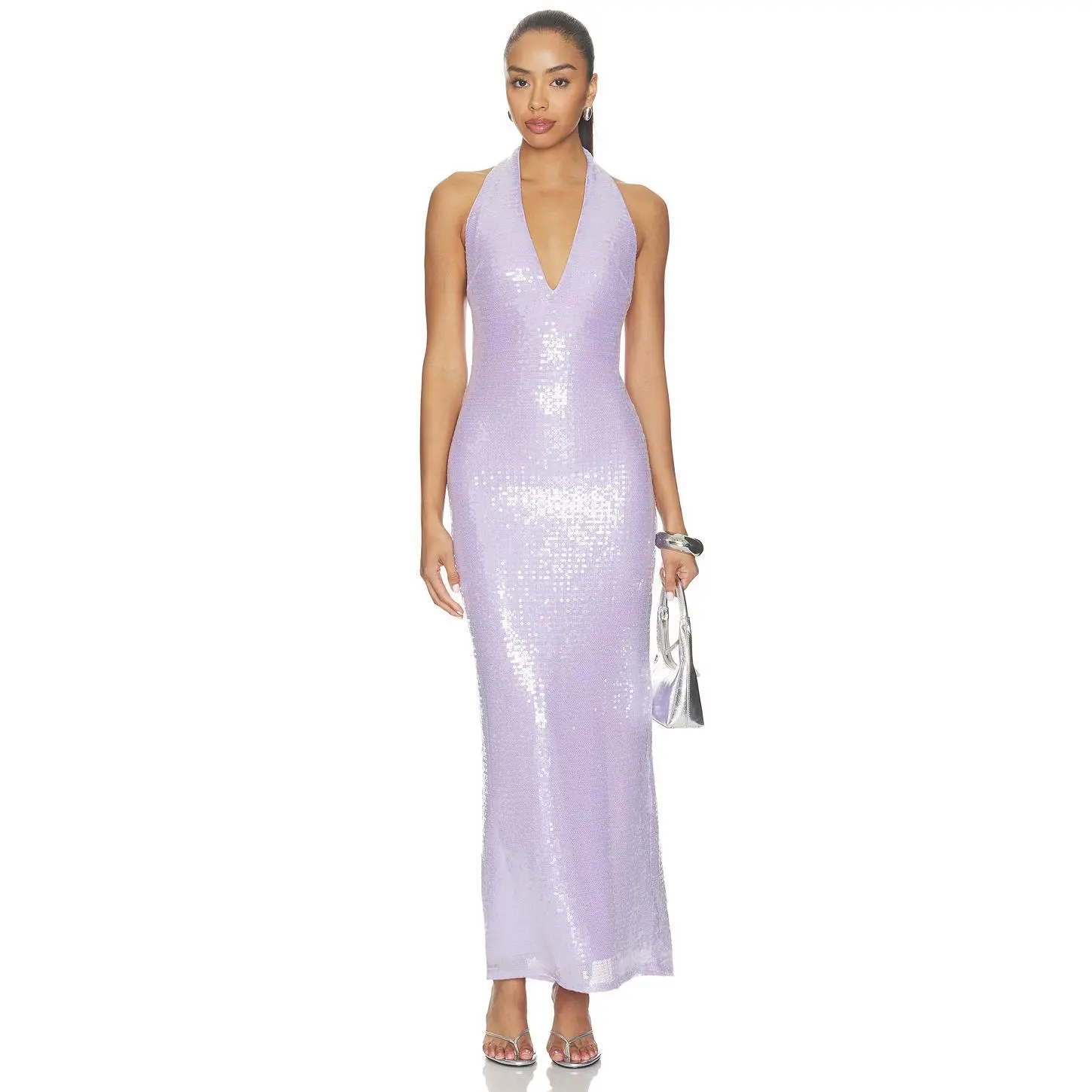 MORE TO COME Charlice Halter Gown in Lilac