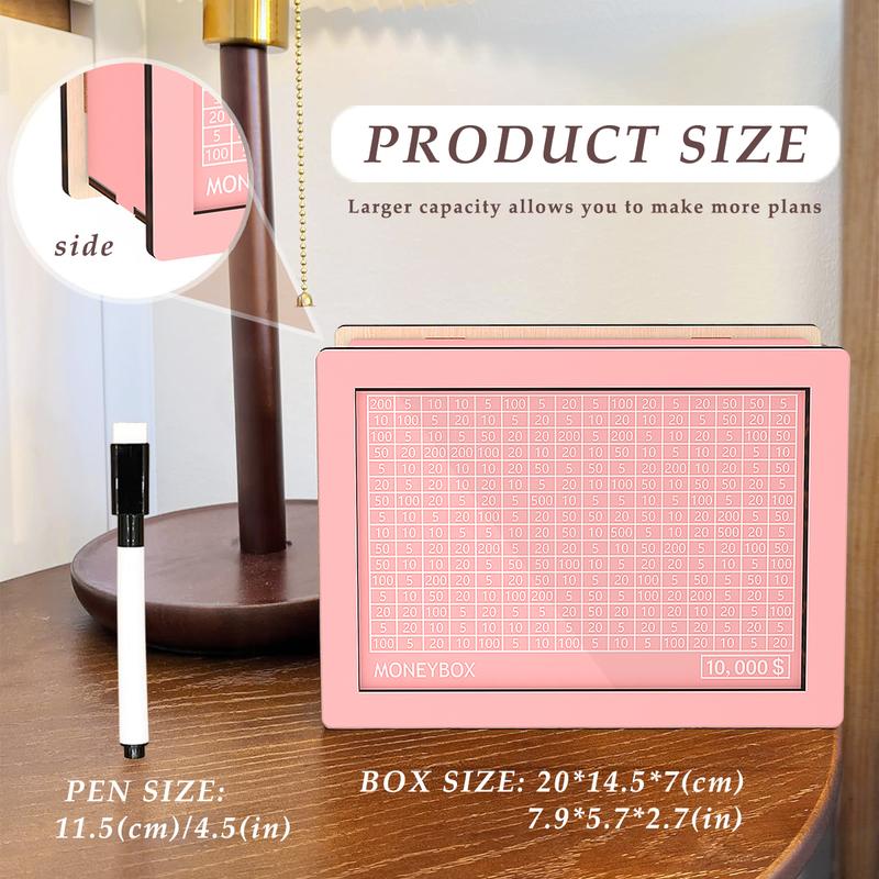 2026 $10,000 Savings Challenge Box with Digital Counter, Large Capacity Money Saving Box, Fun Cash Saving Challenge for Home, Family, Kids, Budgeting, Easy Finance Tool & Perfect Gift Idea,Valentine's Day Gift