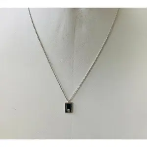 Talia Rectangle Pendant Necklace Silver Dip