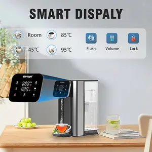 Vortopt Countertop Water Dispenser, 4L Large Tank, 4 Temperature Modes (Normal Temperature，45℃，85℃，95℃), 3S Fast Heating, Carbon Filter, Safety Lock & Water Shortage Alert,UR05，Black