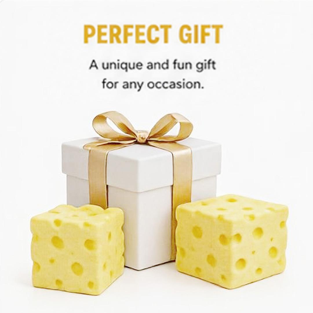 Cheese Squishy Stress Toy – Soft Squeeze Fidget Cube for Anxiety Relief, Sensory Play & Focus, Non-Toxic TPR Stress Ball for Kids & Adults