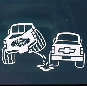 Ford pee on Chevy vinyl decal | Window decal | Truck decal | Funny bumper sticker | f150 | f250 | f350 | lariat Vehicle Exterior Decoration