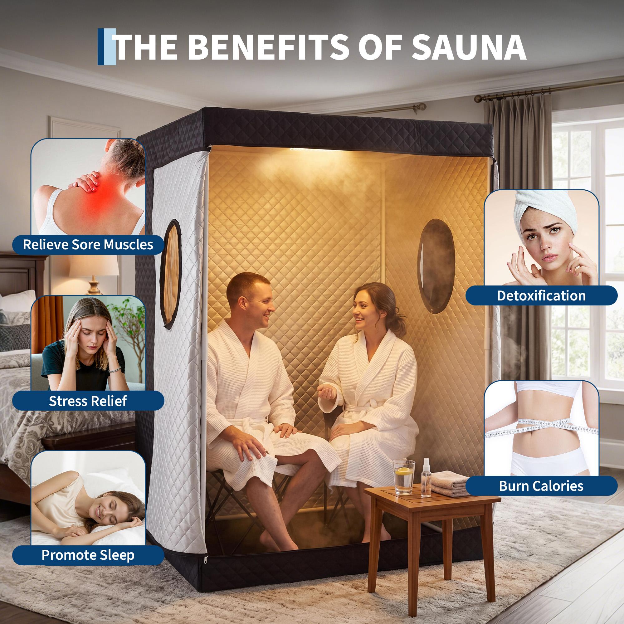 Garvee Portable Home Sauna Box with 10-Min Fast Heating,Single/Double-Person SPA Steam Sauna Tent Featuring 3L/1200W 、3L/1400WSteamer, 9 Adjustable Levels, Durable 600D Material, and Easy Foldable Setup for Relaxation Garvee Portable Home Sauna Box with 10-Min Fast Heating,Single/Double-Person SPA Steam Sauna Tent Featuring 3L/1200W 、3L/1400WSteamer, 9 Adjustable Levels, Durable 600D Material, and Easy Foldable Setup for Relaxation