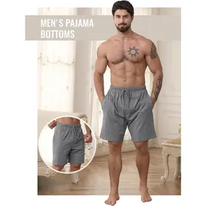 3 Pack Men's Cotton Pajama Shorts - Soft Sleepwear & Lounge Bottoms with Drawstring & Pockets Sleep Shorts for Men
