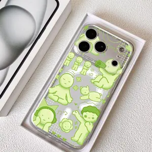 Smiski Green Guy Phone Case for iPhone 17 16 15 14 13 12 11 Pro Max Plus Clear Magnetic Phone Case – Anti-Yellow For MagSafe Slim & Lightweight Precision Cut Camera Protection, Shockproof Scratch-Resistant Transparent Case Accessories