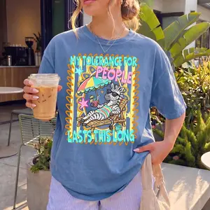 Comfort Colors Funny Zebra Summer Shirt, My Tolerance for People Lasts This Long Tee, Sarcastic Anti Social Humor Apparel, Rainbow Striped Zebra