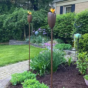EchoFlame - Hammered Garden Torch (Set of 2)