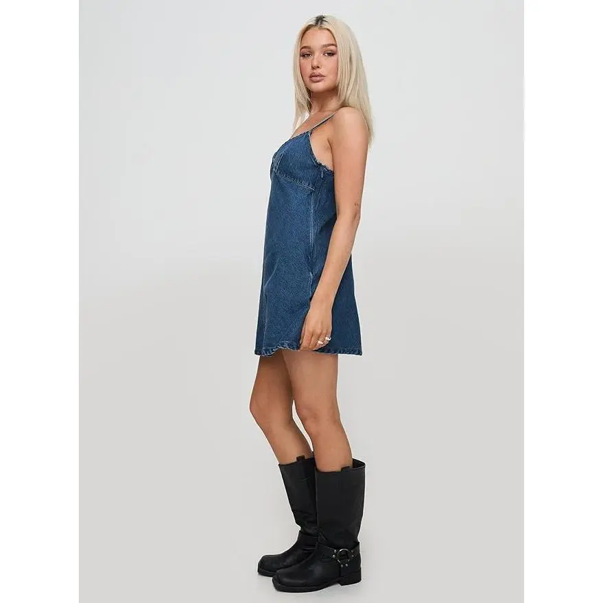 strapless open back dress Rautha Denim Mini Dress Black main image 0