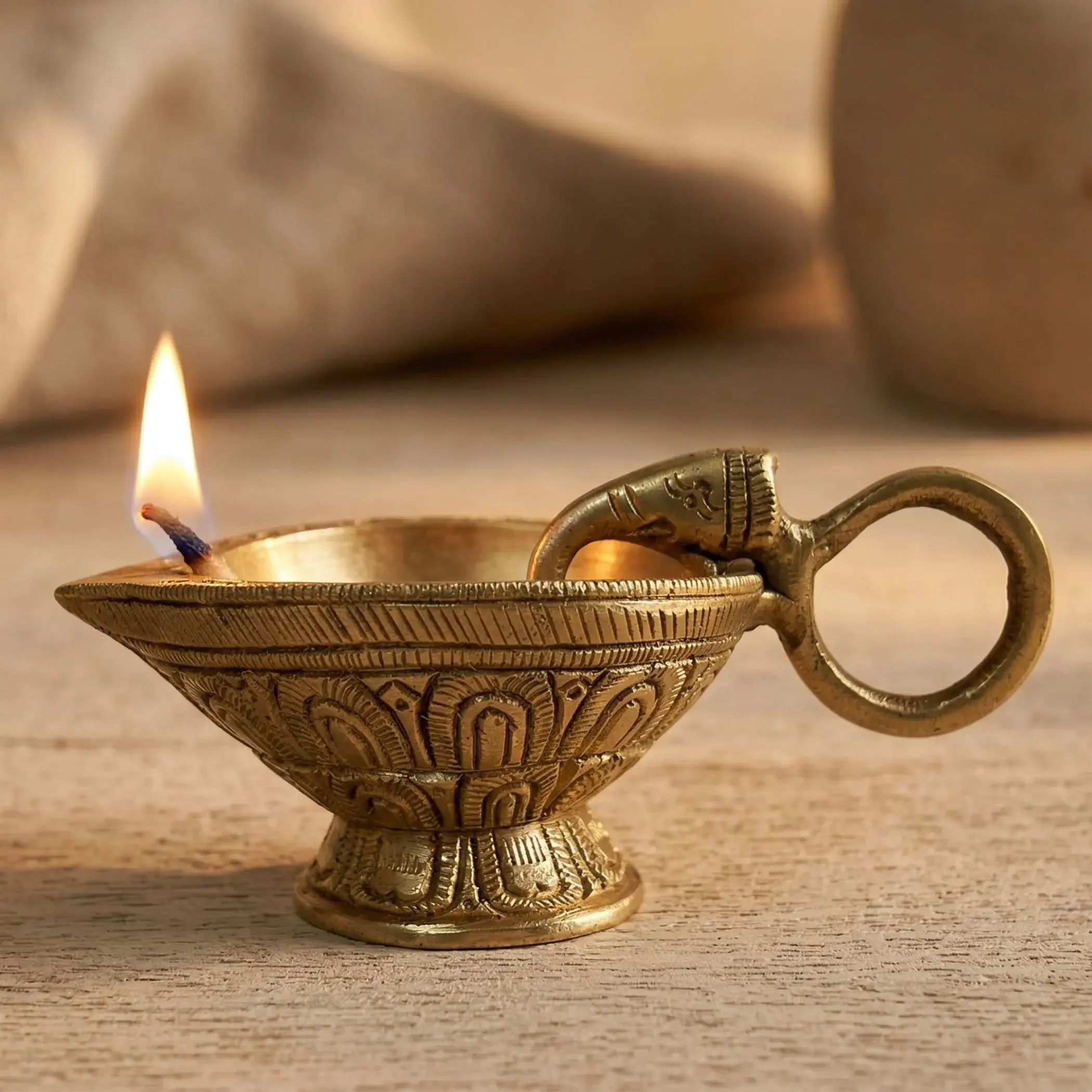 Traditional Brass Elephant Diya | Sacred Oil Lamp for Pooja & Diwali | Elevate Home Temple Aura | Keepsake Gift