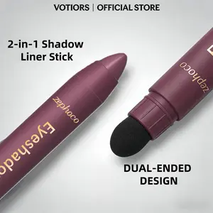 Waterproof 2-in-1 Eyeshadow and Liner Stick, Long-Lasting & Smudge-Proof Gentle Eye Makeup with Built-in Blender for a Smooth, Flawless Finish