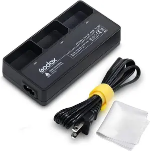 GODOX VC26T Triple Battery Charger Kit, Godox VB26 VB26A VB26B VB30 Battery Charger, Charger for Godox V1 V1 Pro V100 AD100PRO V860III V850III MF-R76 Flash