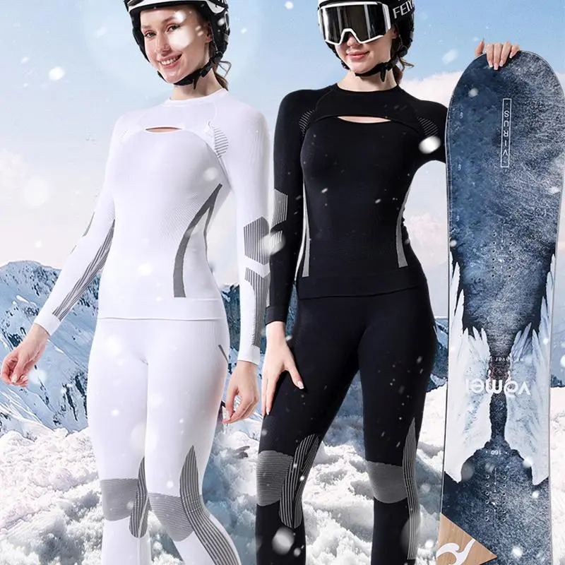 Women's Winter Thermal Base Layer Set Moisture-Wicking Quick-Dry Compression Gear Warm Sport Underwear for Skiing & Snowboarding
