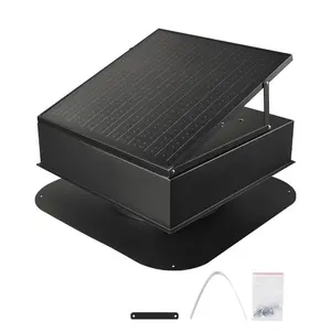 VEVOR Roof Attic Exhaust Fan, 35W Smart Solar Roof Ventilation Fan Auto Temperature Control, 2400 CFM Airflow Built-in Brushless DC Motor for Cooling and Dehumidification, No Remote