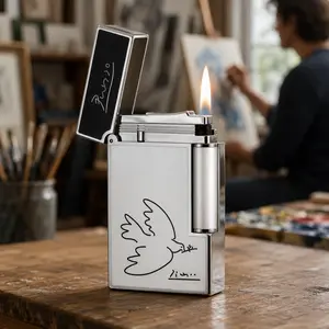 [Special Edition] Picasso Love and Peace Dove DPT Silver Lighter (NO FUEL), Profect gifts boyfriend