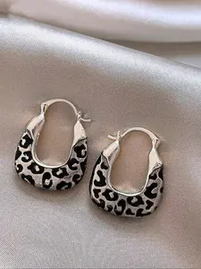 Vintage Fashion Geometric Leopard Print Earrings, Unique High-End Elegant Personalized Party Jewelry for Women, Perfect for Gatherings