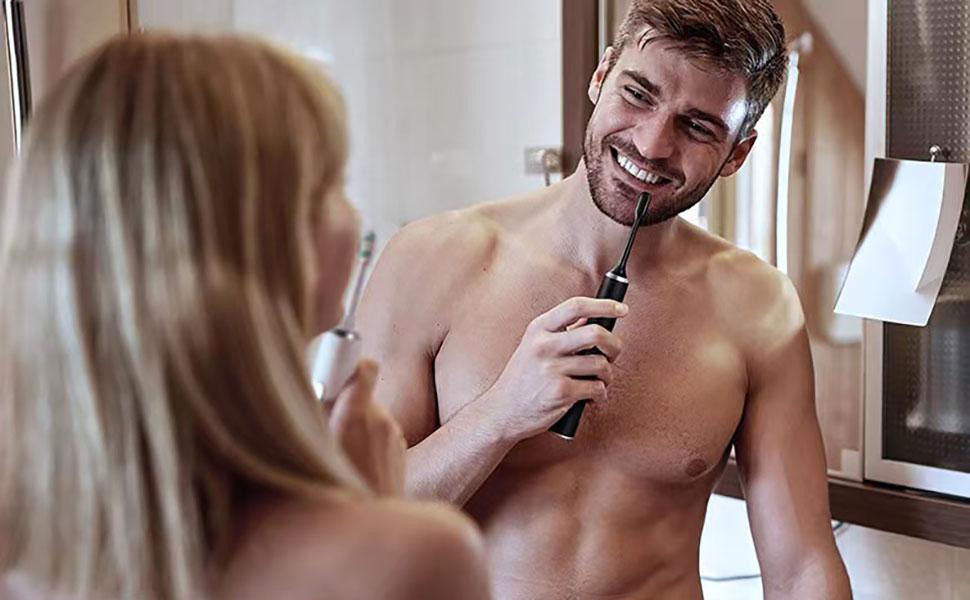 6 Mode Electric Toothbrush, Sonic Toothbrush with 4 Replacement Brush Heads, USB Rechargeable Soft Bristles Toothbrush for Adults, IPX7 Waterproof for Sensitive Teeth Whitening Gum Care Mother's Day Gifts