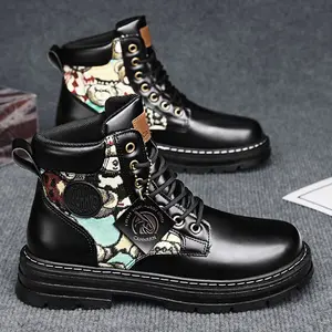 (New)Men's Heavy-Duty Oxford Boots - Anti-Skid Rubber Outsole, Lace-Up Derby Shoes, Cushioned EVA Insole - All-Season Outdoor, Formal & Everyday Boots - PU Upper & Easy-Clean Design - (Black/), Casual Wear,  Footwear, Durable Construction, Rugged So